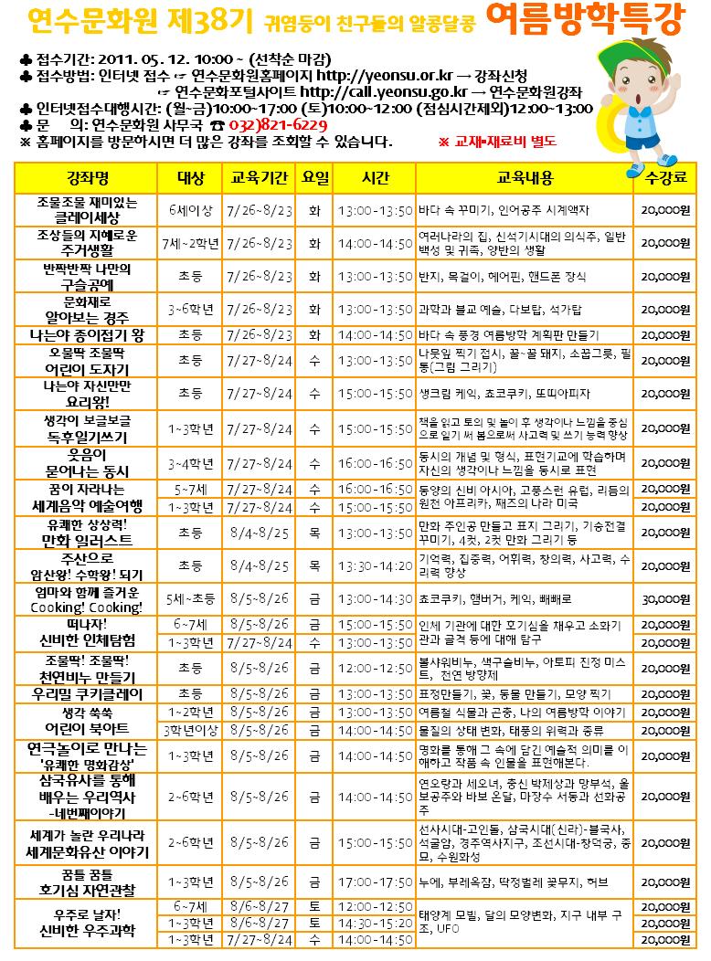 연수문화원 38기 여름방학특강의 1번째 이미지