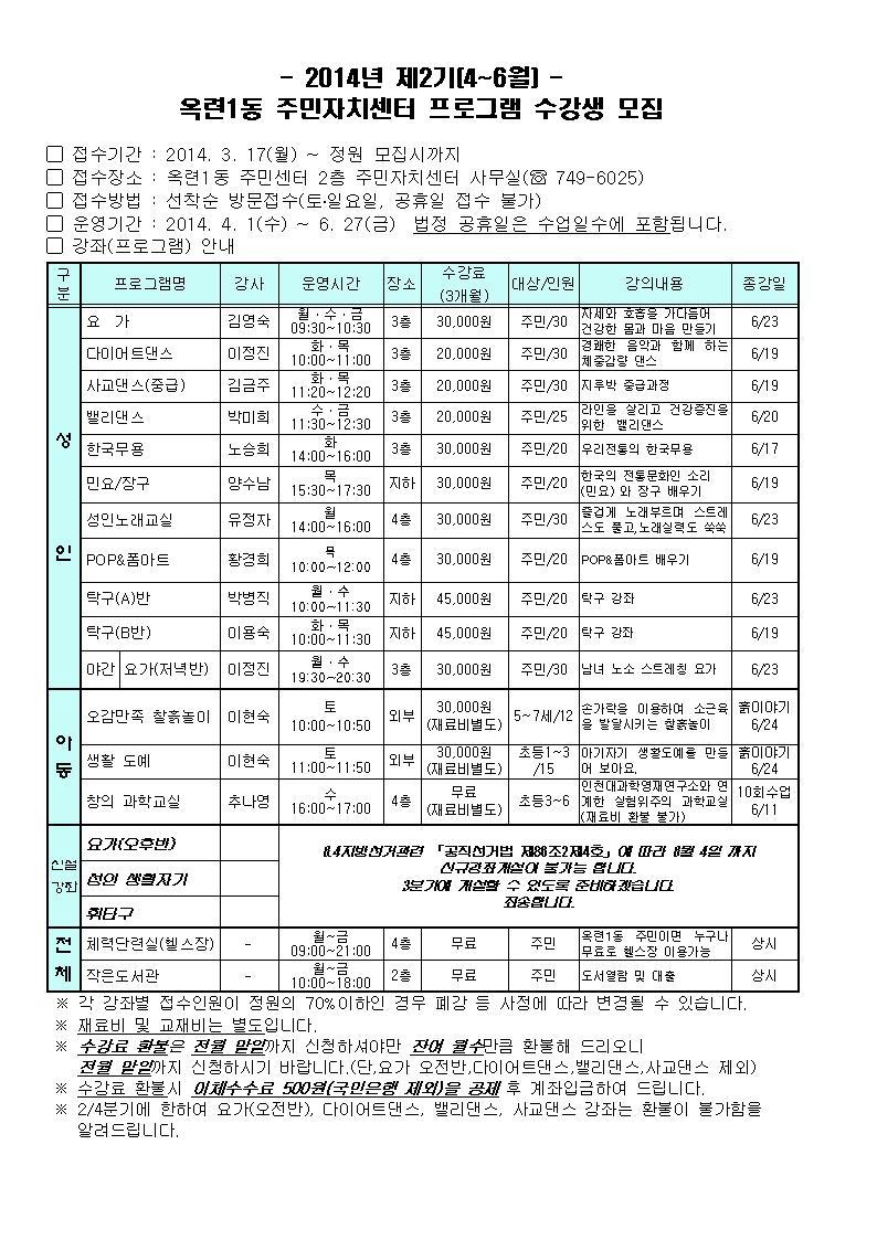 2014년 2/4분기 프로그램 안내의 번째 이미지