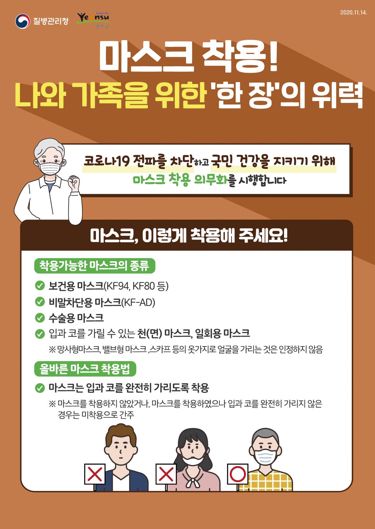 마스크착용! 나와 가족을 위한 '한장'의 위력!의 1번째 이미지