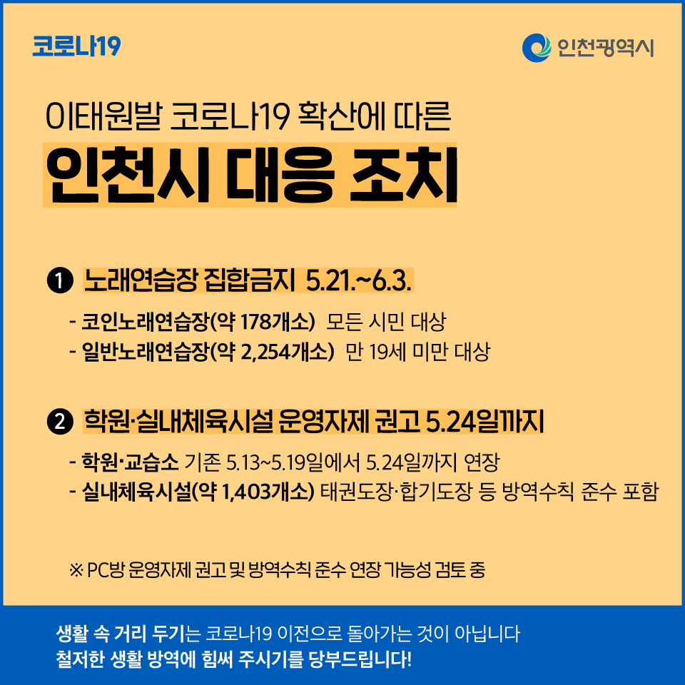 이태원발 코로나19 확산에 따른 인천시 대응조치의 1번째 이미지